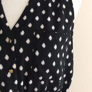 H&M polkadot sleeveless dress w/ gold buttons sz 8